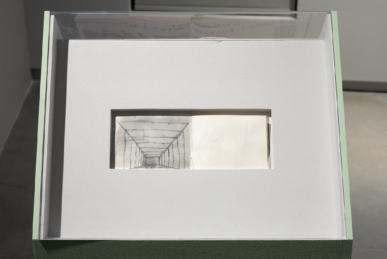 Image 2: Amal Kenawy, Untitled/ Empty Skies - Drawing Emotions, (2004). Installation view: Al Mureijah Art Spaces, Sharjah, 2024. Photo: Motaz Mawid.