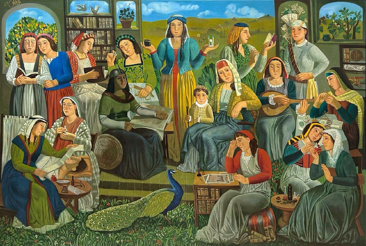 A new painting by Afifa Aleiby honours sixteen pioneering women of the Islamic civilisation