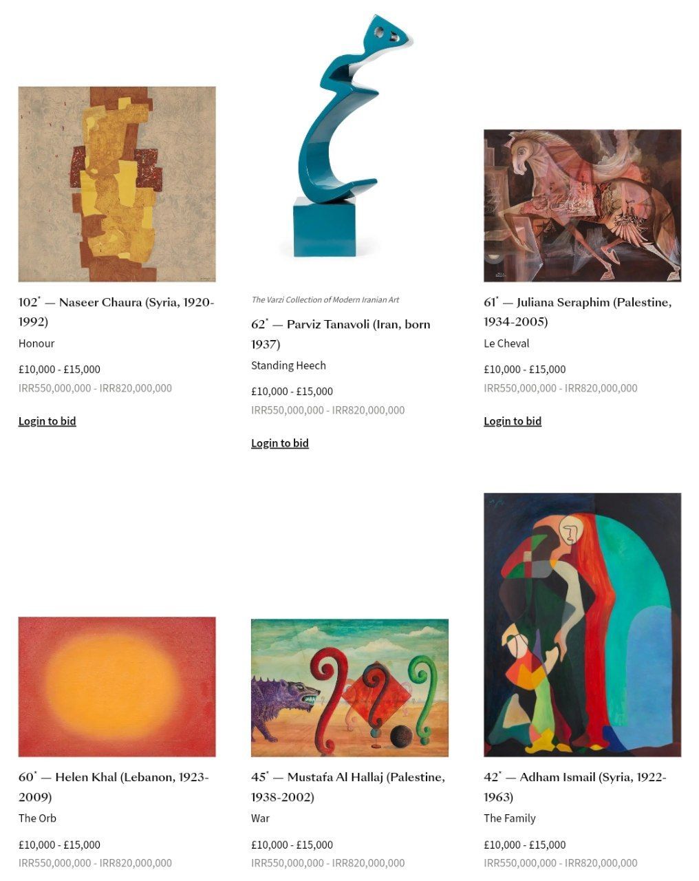 Modern and Contemporary Middle Eastern Art sale