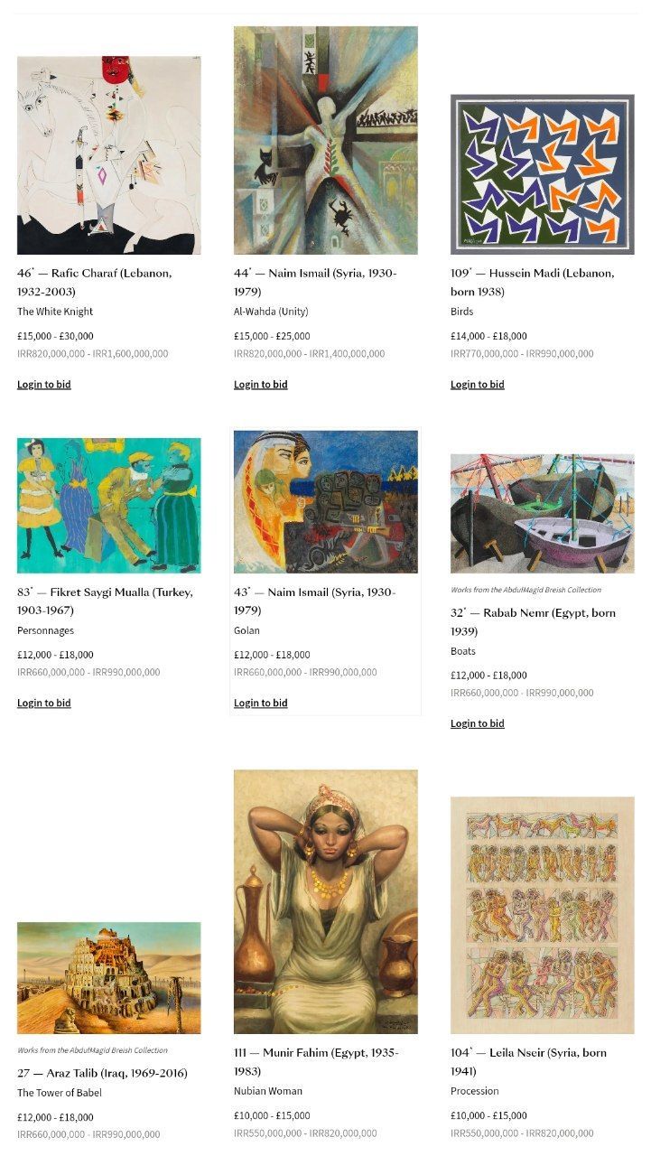 Modern and Contemporary Middle Eastern Art sale