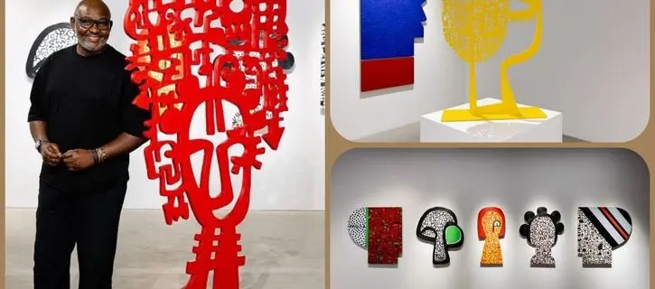 Photos: Victor Ekpuk’s exhibition “INTERwoven TEXTures” at Efie Gallery