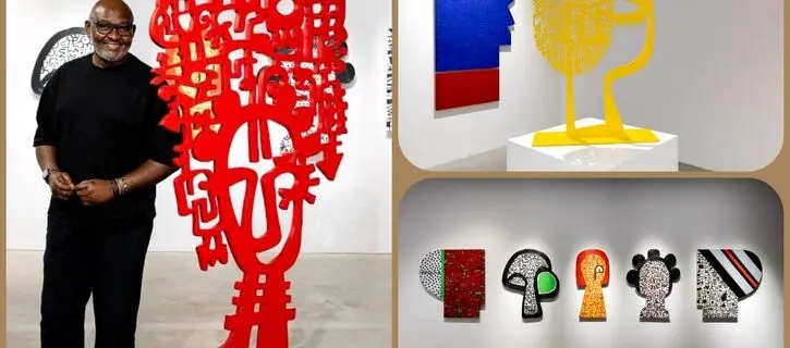 Photos: Victor Ekpuk’s exhibition “INTERwoven TEXTures” at Efie Gallery