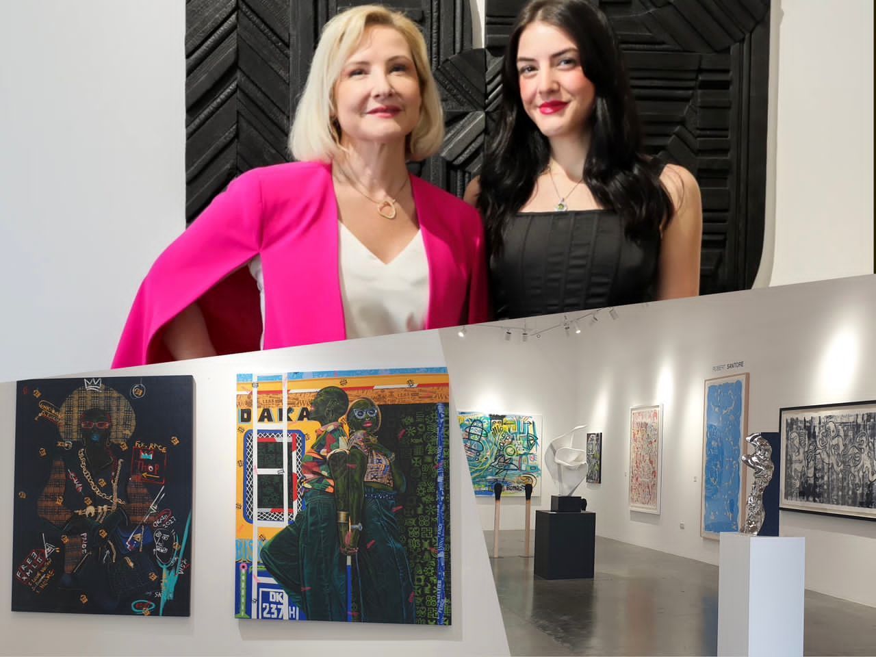 Duo Exhibition with two curators at firetti Contemporary gallery Dubai / Mara Firetti and Celine Azem curated Roots and Reflections and An Odyssey Of Identity 