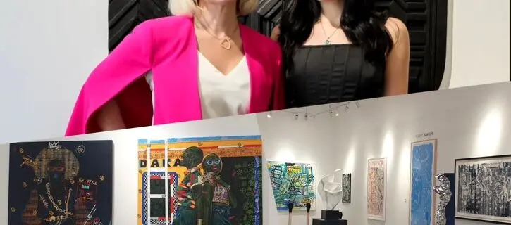 Duo Exhibition with two curators at firetti Contemporary gallery Dubai / Mara Firetti and Celine Azem curated Roots and Reflections and An Odyssey Of Identity 