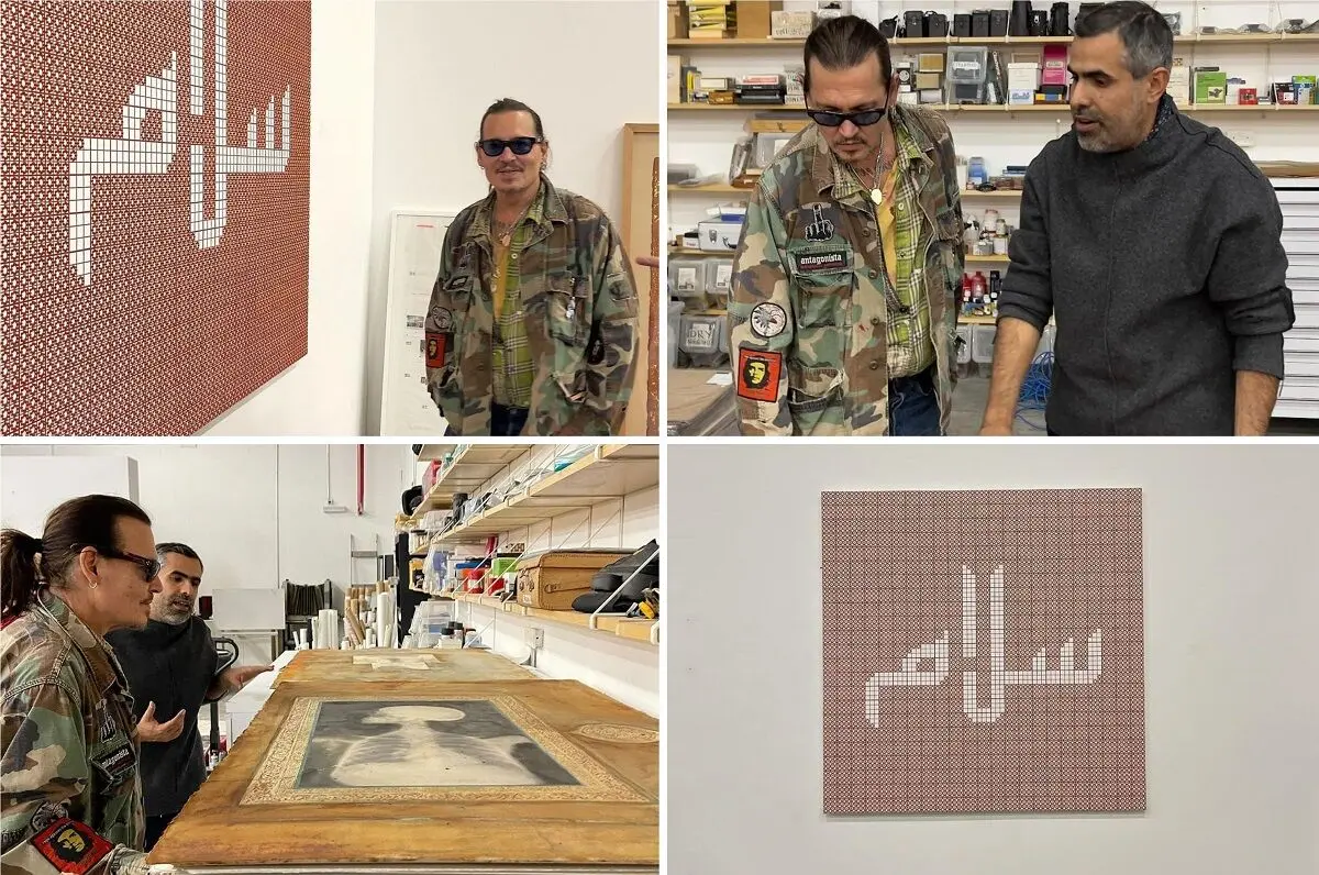 Johnny Depp was attracted to Ahmed Mater's "Peace" artwork

