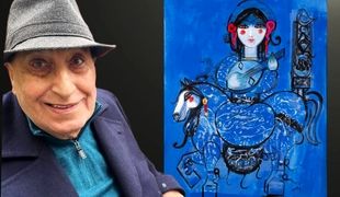 Nasser Ovissi’s Blue Voyage: Woman, Horse, and Music in the Realm of Imagination — Raha Gallery Collection