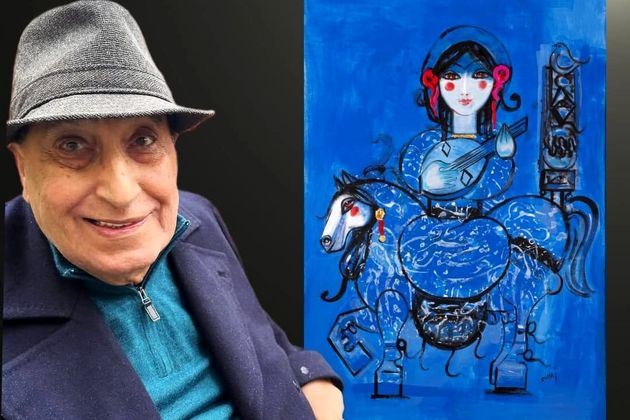 Nasser Ovissi’s Blue Voyage: Woman, Horse, and Music in the Realm of Imagination — Raha Gallery Collection