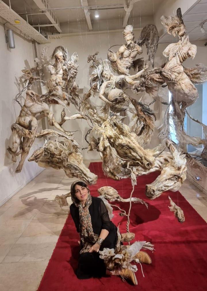 Bundahishn by Elham Fallahi 82 Sculptures in a Mythical Suspended Installation at Raha Gallery Collection