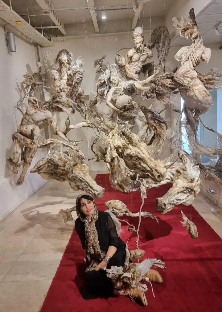 Bundahishn by Elham Fallahi 82 Sculptures in a Mythical Suspended Installation at Raha Gallery Collection