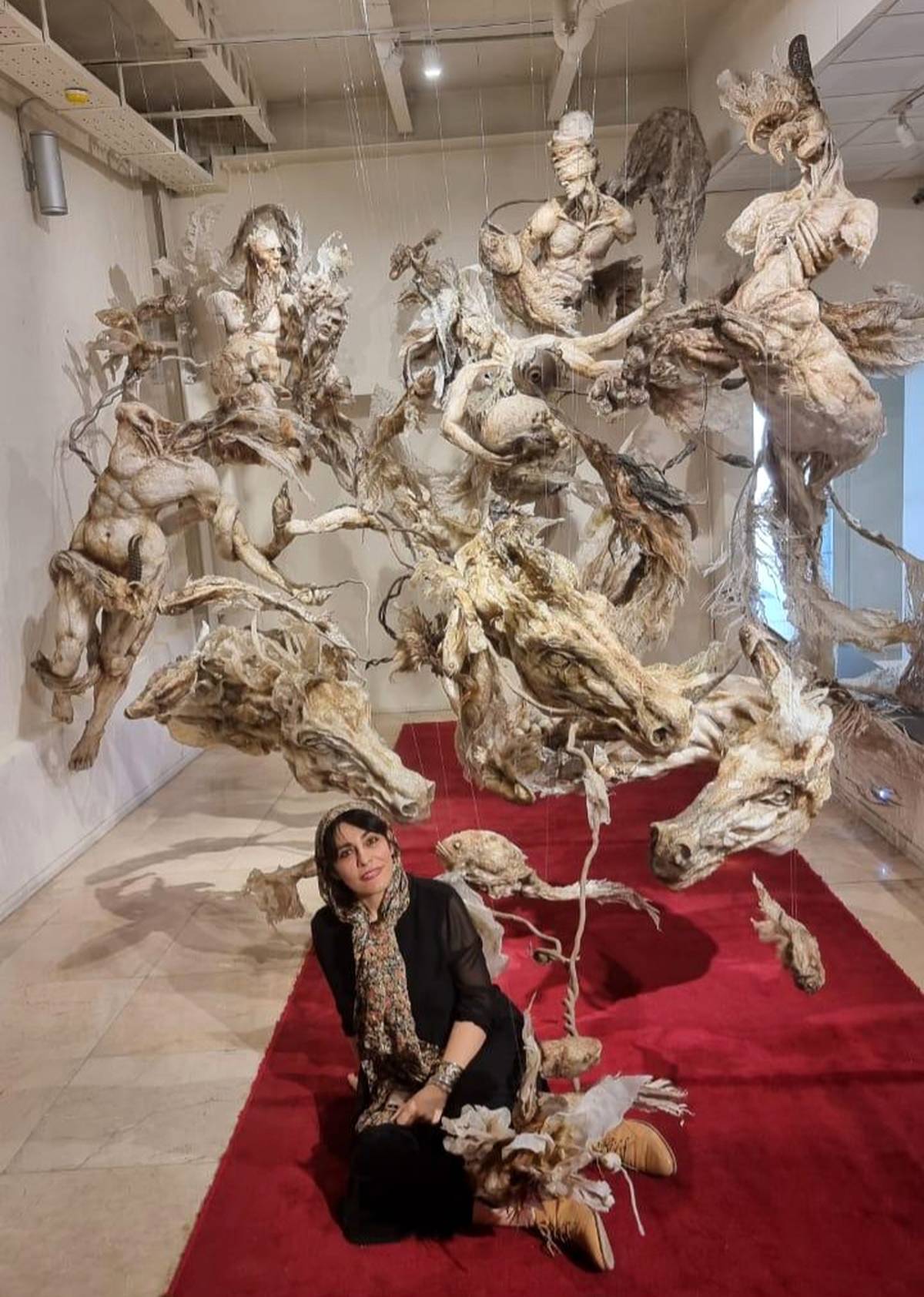 Bundahishn by Elham Fallahi 82 Sculptures in a Mythical Suspended Installation at Raha Gallery Collection