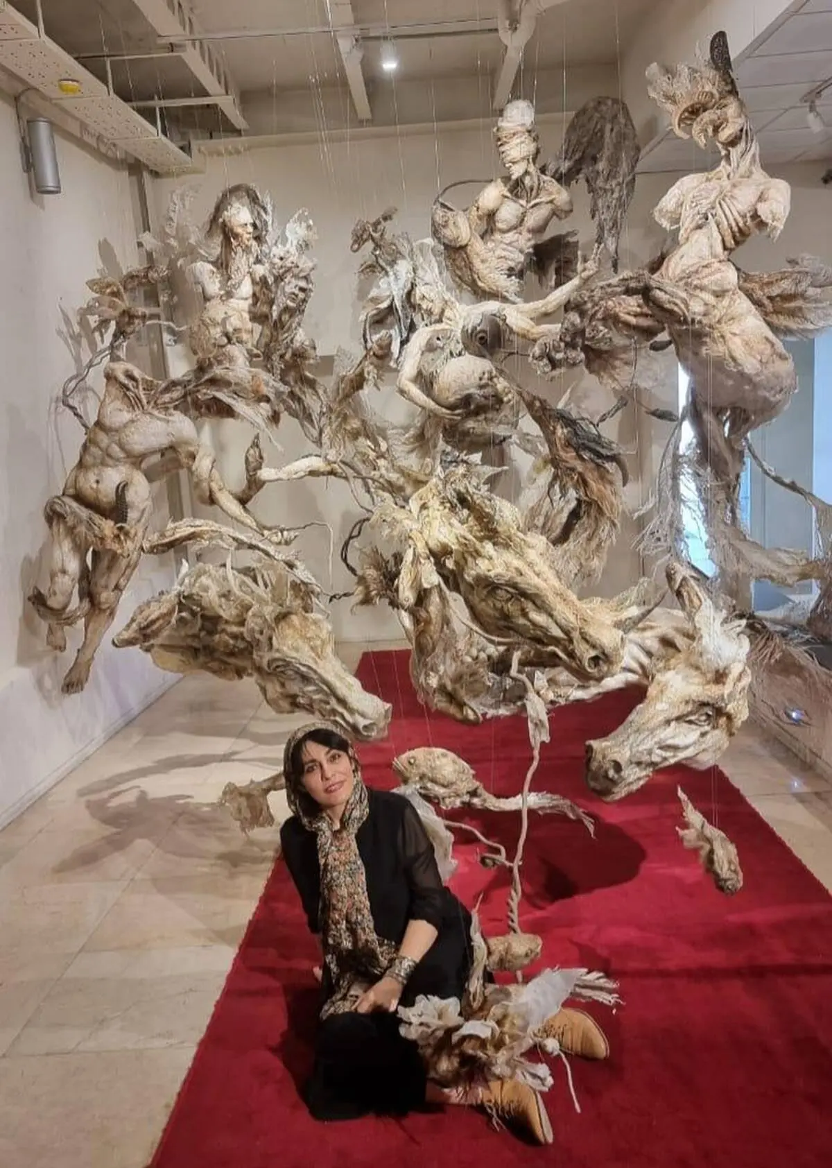 Bundahishn by Elham Fallahi 82 Sculptures in a Mythical Suspended Installation at Raha Gallery Collection