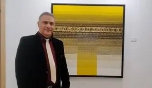 Kiarash Yaghoubi and the Work Selected at the Fujairah Calligraphy Prize