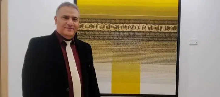 Kiarash Yaghoubi and the Work Selected at the Fujairah Calligraphy Prize