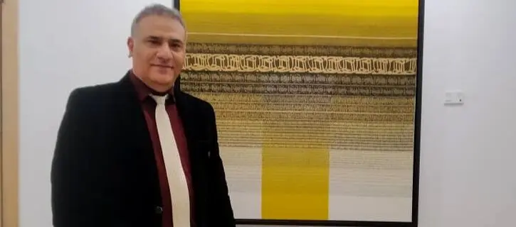 Kiarash Yaghoubi and the Work Selected at the Fujairah Calligraphy Prize