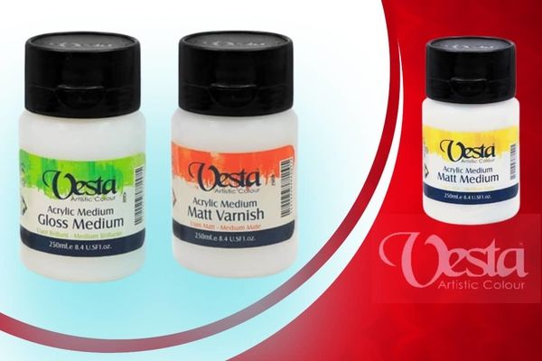 Vesta varnish and glossy medium for acrylic color