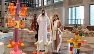 Salem bin Khalid Al Qassimi visited the exhibition "Mohamed Ahmed Ibrahim: Two Clouds in the Night Sky" at Cultural Foundation