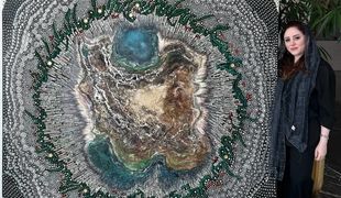 Bita Vakili and the Map of Iran in Raha Gallery Collection_ A Painting that Comes with Its Own Music and Song