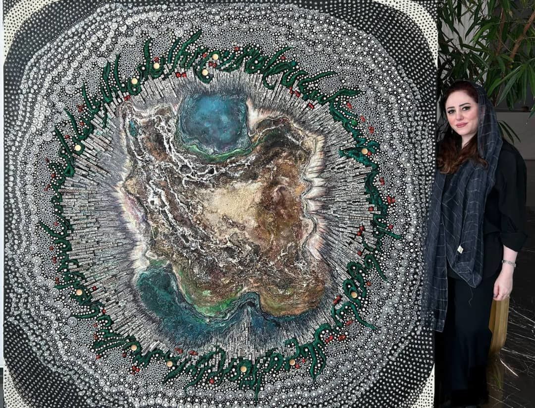 Bita Vakili and the Map of Iran in Raha Gallery Collection_ A Painting that Comes with Its Own Music and Song