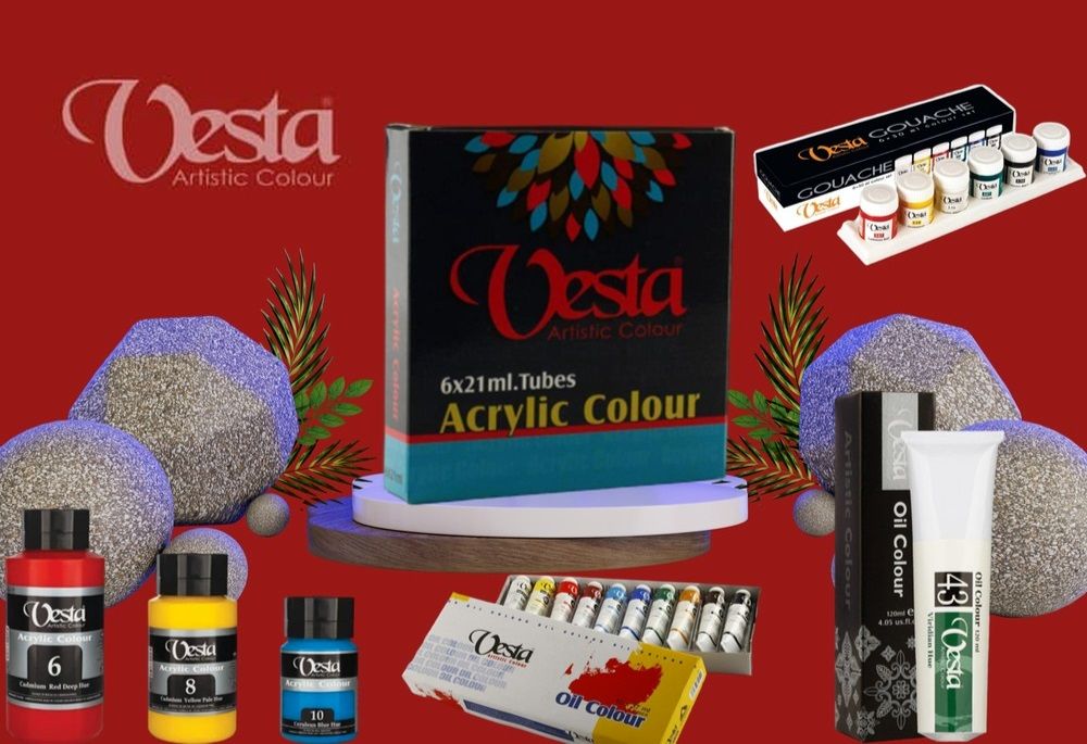 Vesta Color and 353 Well-liked Items/ From Oil Color to Acrylic, Gouache, Solvents, and Vesta Palette