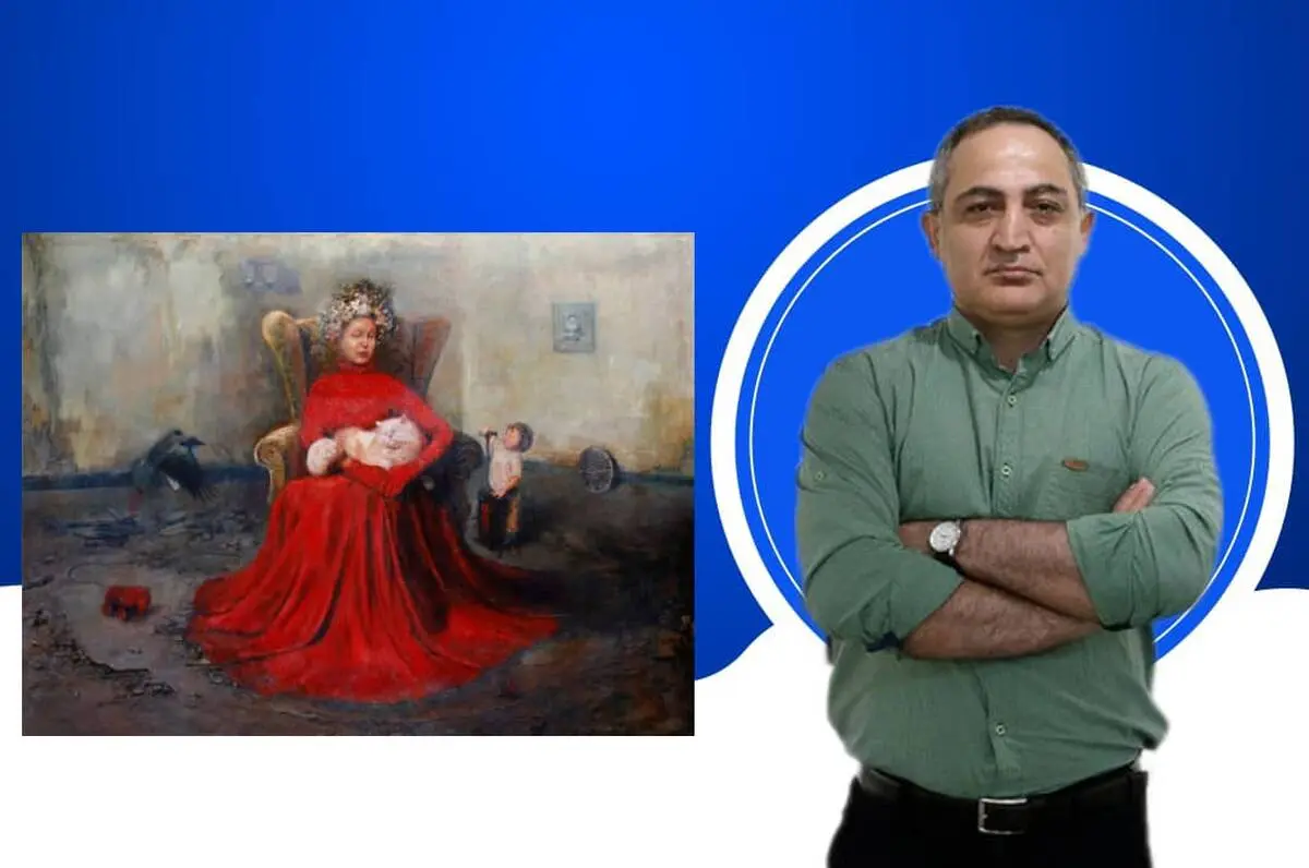 Dame in Red by Azim Morakabatchi: A Majestic Scene of Symbols and Secrets