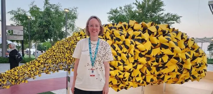 Leonie Bradley with 1400 bees form eye-catching artwork at Expo City Dubai | Photos