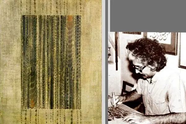 Reza Mafi with a Half-Century-Old Work in Raha Gallery’s Collection