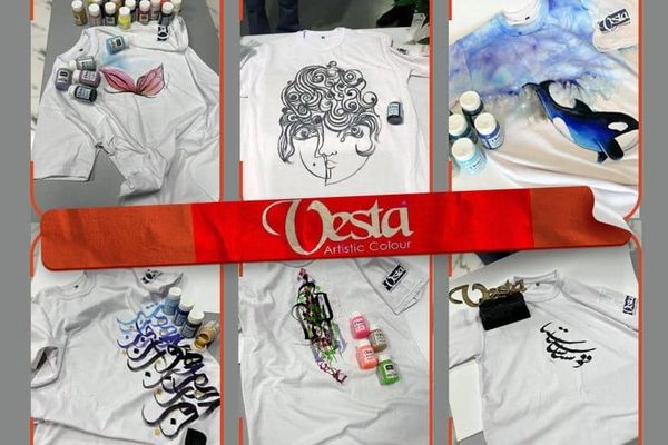6 Painting on T-shirts in the Vesta Fabric Color Workshop at the Iranian ArtistsForum in Tehran