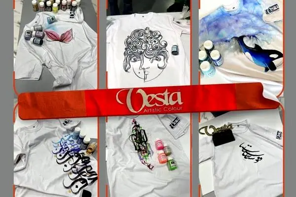 6 Painting on T-shirts in the Vesta Fabric Color Workshop at the Iranian ArtistsForum in Tehran