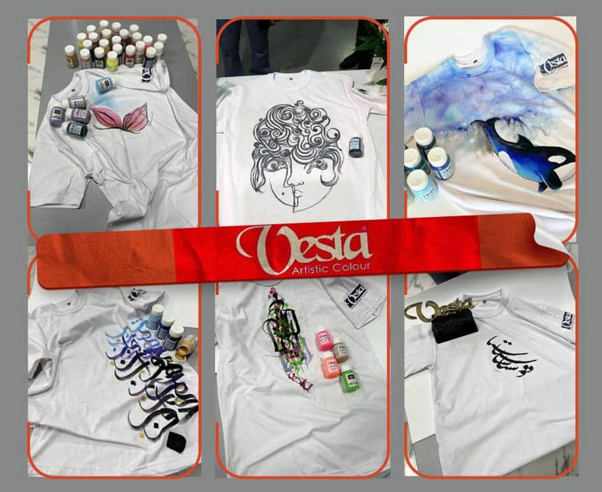 6 Painting on T-shirts in the Vesta Fabric Color Workshop at the Iranian ArtistsForum in Tehran