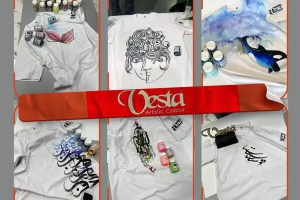 6 Painting on T-shirts in the Vesta Fabric Color Workshop at the Iranian ArtistsForum in Tehran