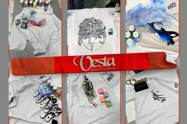 6 Painting on T-shirts in the Vesta Fabric Color Workshop at the Iranian ArtistsForum in Tehran