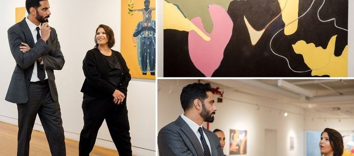 Sheikh Salem bin Khalid Al Qassimi visited Noor Al Suwaidi's exhibition in New York