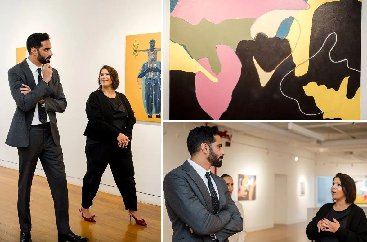 Sheikh Salem bin Khalid Al Qassimi visited Noor Al Suwaidi's exhibition in New York